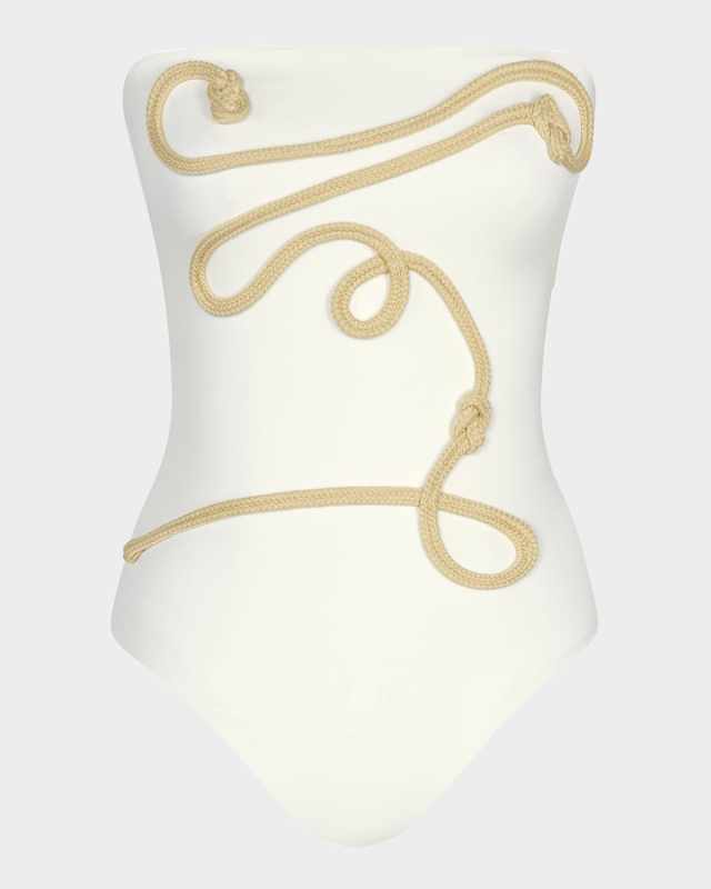 Palmy Texture One-Piece Swimsuit